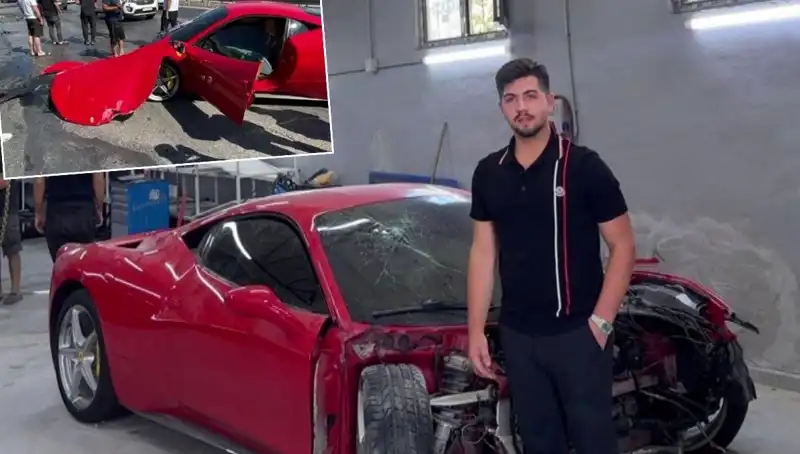 15 Milyonluk Ferrari Hurdaya Döndü: Sahibi Gözyaşlarına Boğuldu!